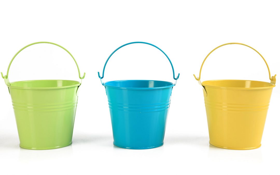 Colorful buckets