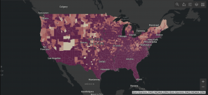 Heat map of covid infections across USA