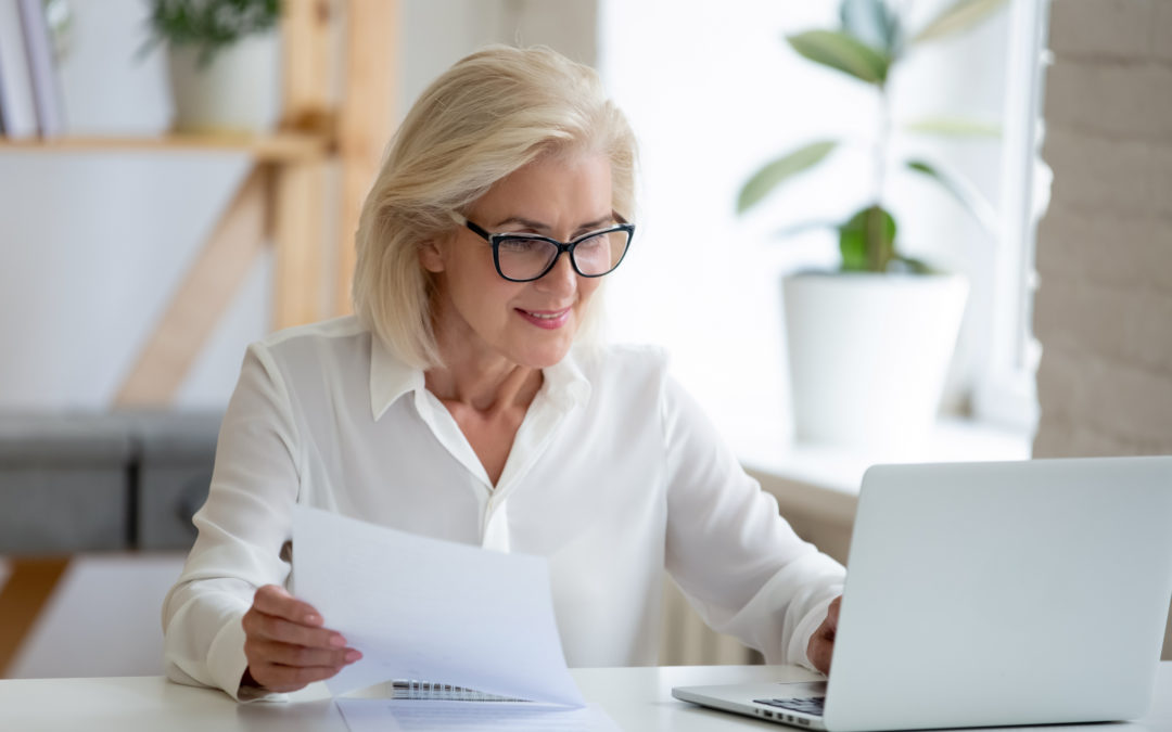 Woman reviewing divorce financial information