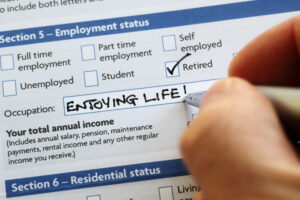 Checklist shows employment status as enjoying life